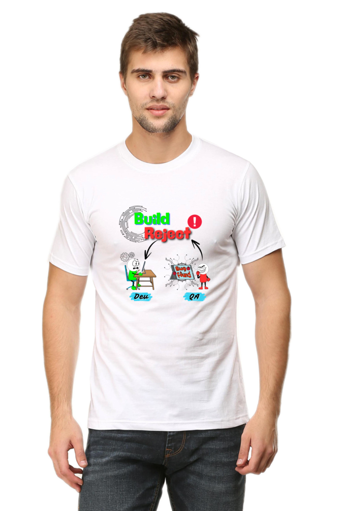 #1105 - Unisex Build Reject Techno Design Tee | Light Base