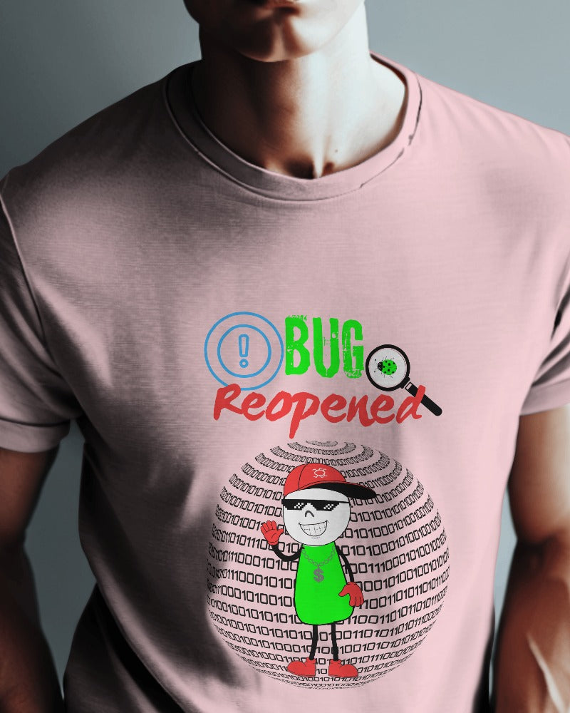 #1102 - Unisex Bug Reponed Design Tee | Light Base