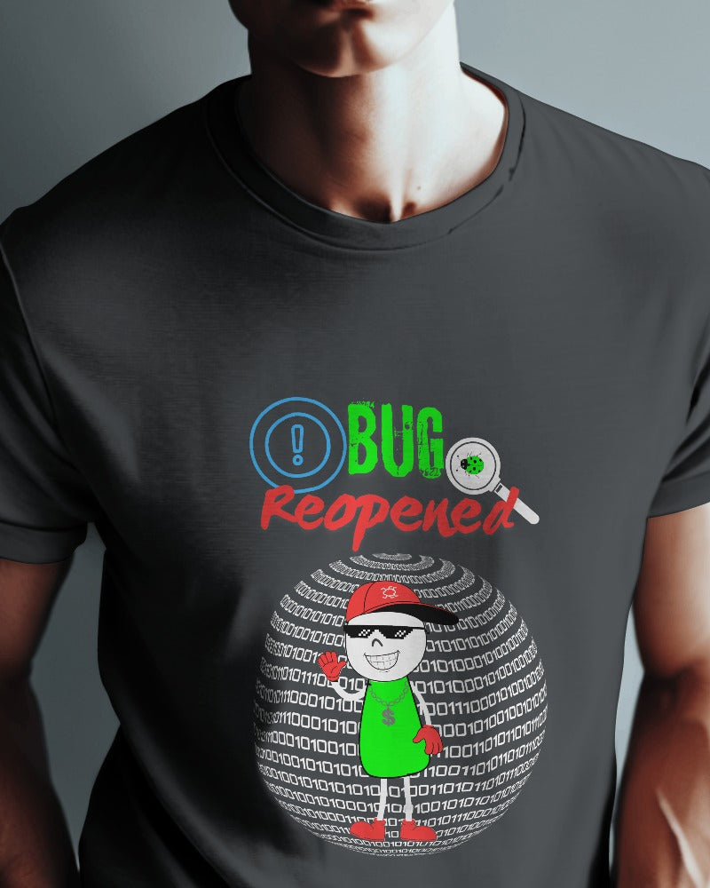 #1120 - Unisex Bug Reponed Design Tee | Dark Base