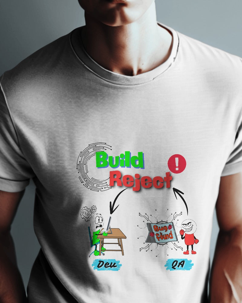 #1105 - Unisex Build Reject Techno Design Tee | Light Base