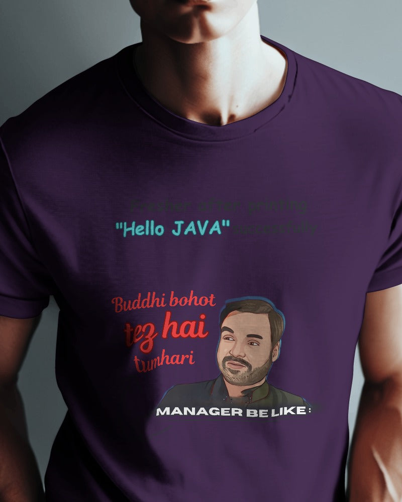 #1134 - Khaleen Bhaiya being Manager Unisex Tee | Mirzapur Exclusive | Light Base