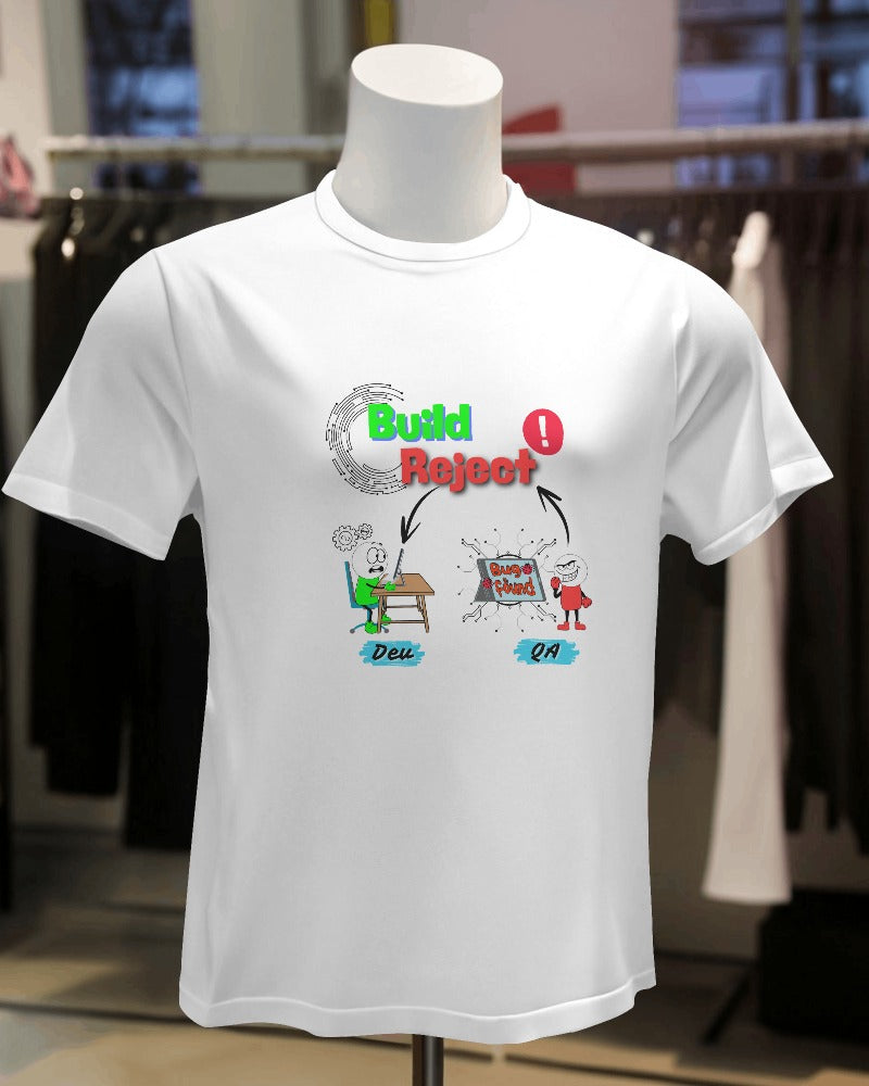 #1105 - Unisex Build Reject Techno Design Tee | Light Base